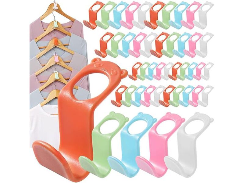 50-Piece Hanger Connector Hooks | Closet Organizer Extender for Plastic Hangers image number 0
