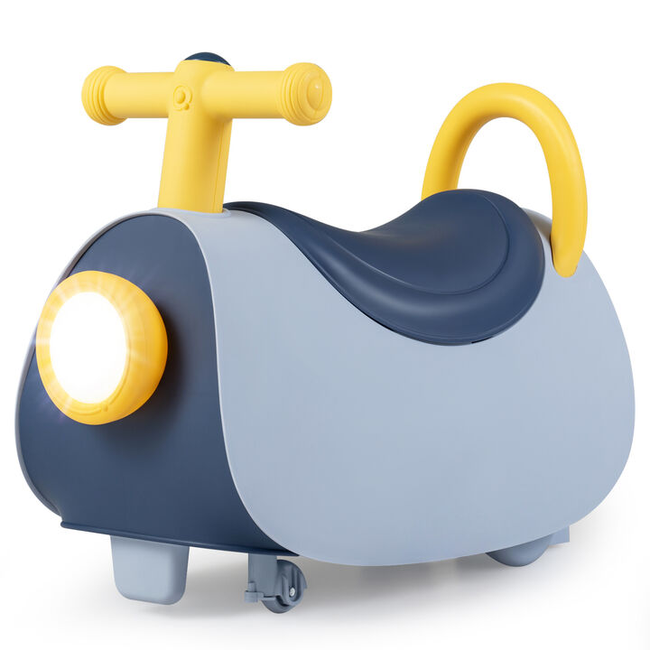 Push Ride On Car for Kids with Headlights Music and Storage for Backyard and Garden