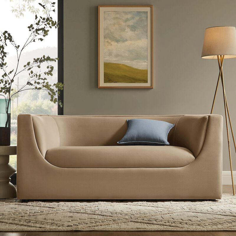 Hilda 67" Curved Back Performance Velvet Loveseat image number 8
