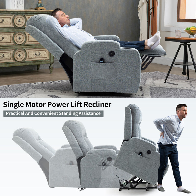 Power Lift Recliner Chair With Massage and Lumbar Heating