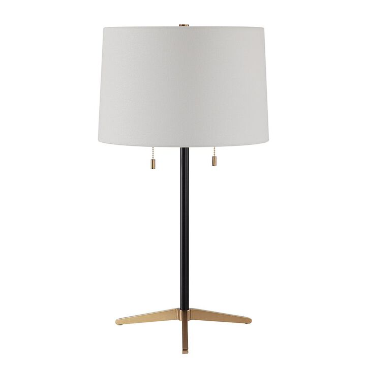 Renwil Orono 25 Tall Matte Black Iron Table Lamp With Tapered Linen Shade (Set Of 2)