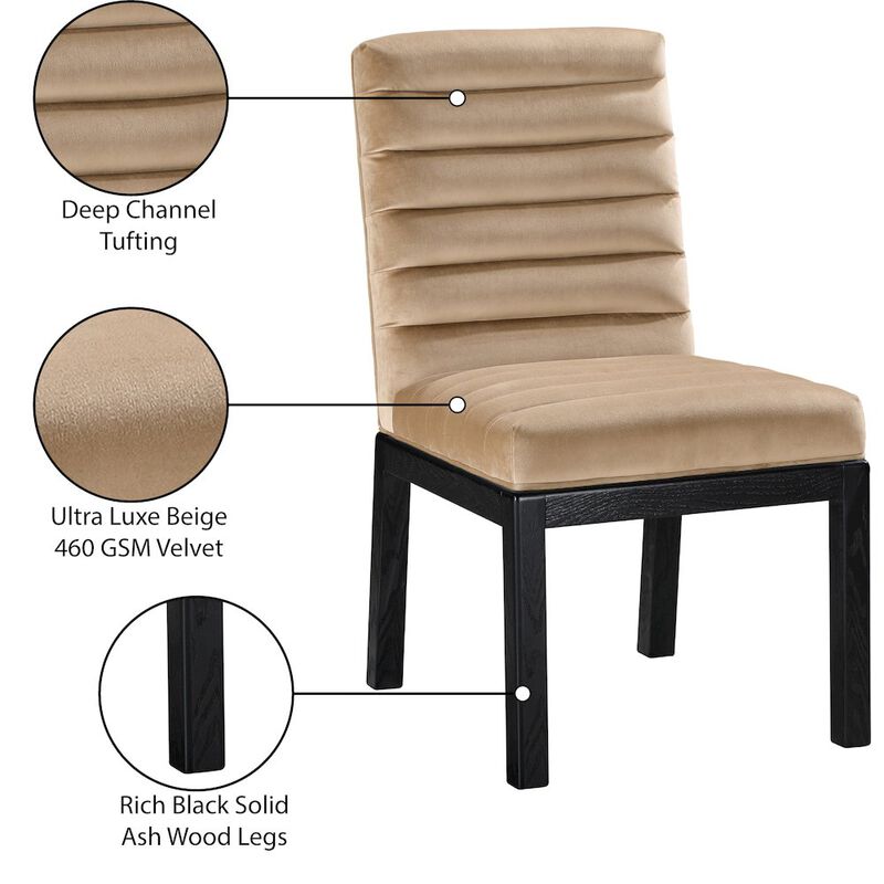 Meridian Furniture Evelyn Beige Velvet Dining Chair