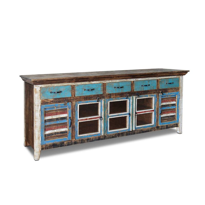 Crafters and Weavers La Boca Solid Wood 82 Shutter Sideboard