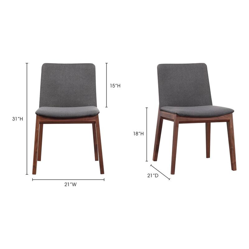 Moe's Home Collection Deco Dining Chair Grey-Set Of Two image number 3