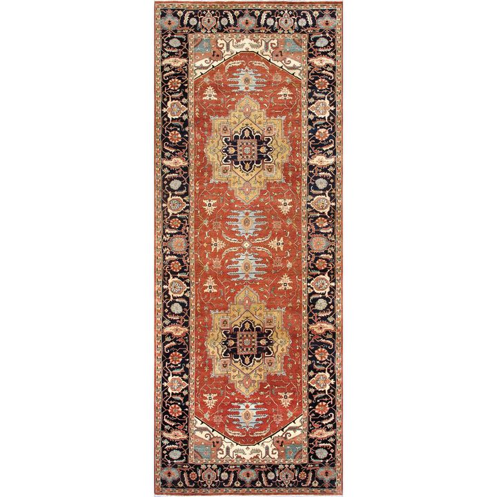 Pasargad Home Serapi Hand-Knotted Rust Lamb's Wool Area Rug