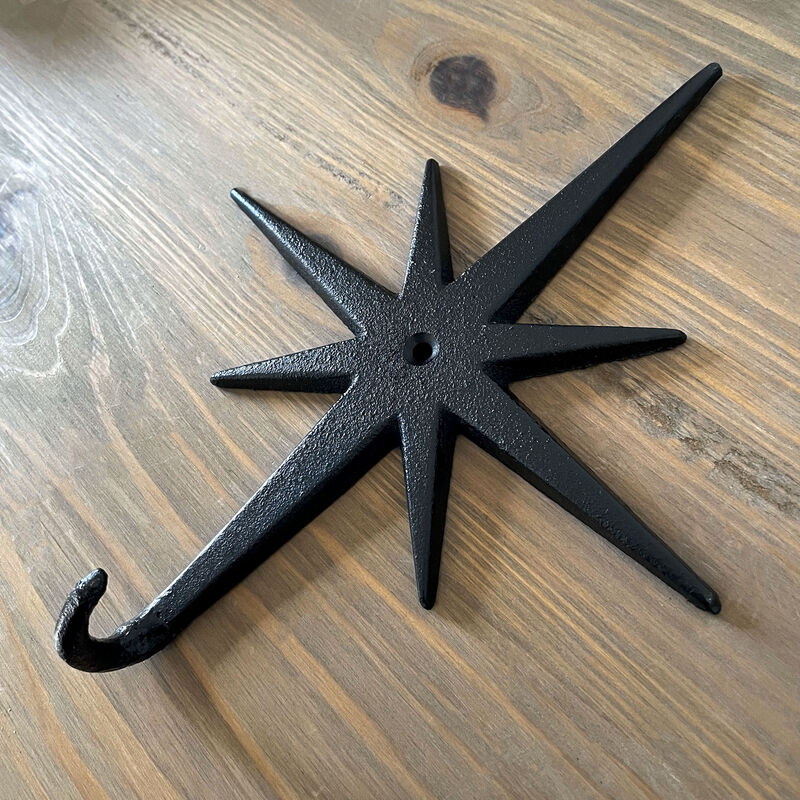 Set of 3 Cast Iron Atomic Starburst Wall Hooks &ndash; Mid-Century Modern Design, Black Finish, 9" High, 7.25" Long, Durable and Stylish for Organizing Coats, Hats, Keys, and More image number 6