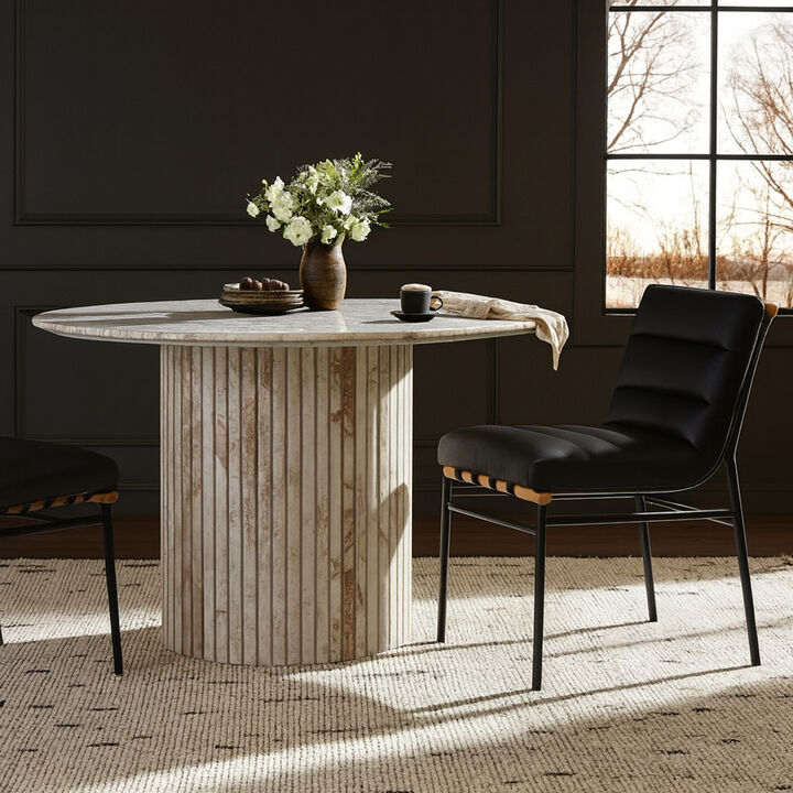 Meridian Furniture Burke Black Vegan Leather Dining Chair, Set of 2