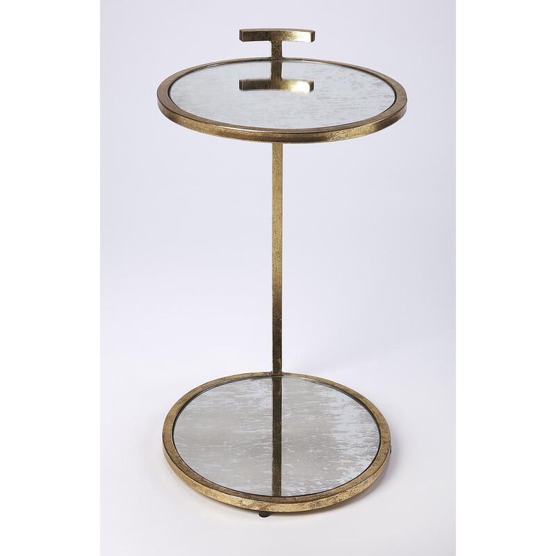 Butler Specialty Ciro Metal & Mirrored Side Table, Gold image number 0