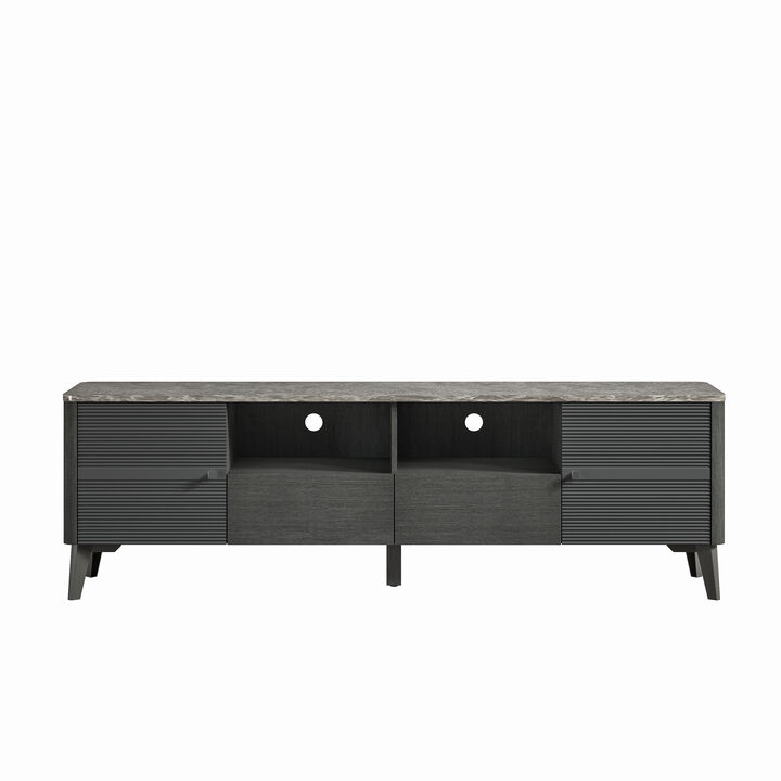 FESTIVO Stylish 70-Inch TV Stand with Marble-Printed Top