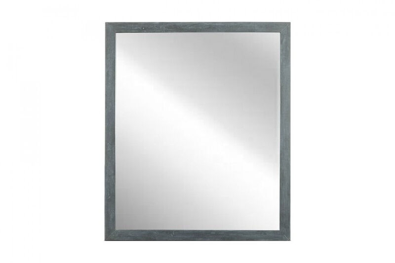 HomeRoots 40" Dark Gray Solid Wood Framed Accent Mirror image number 0