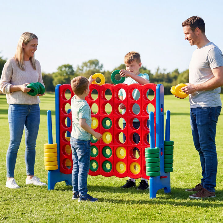 Oversized 4 to Score Game Set for Kids and Adults for Outdoor Play