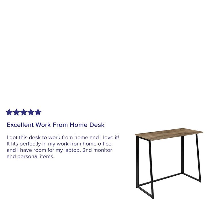 Flash Furniture Small Rustic Natural Home Office Folding Computer Desk - 36"