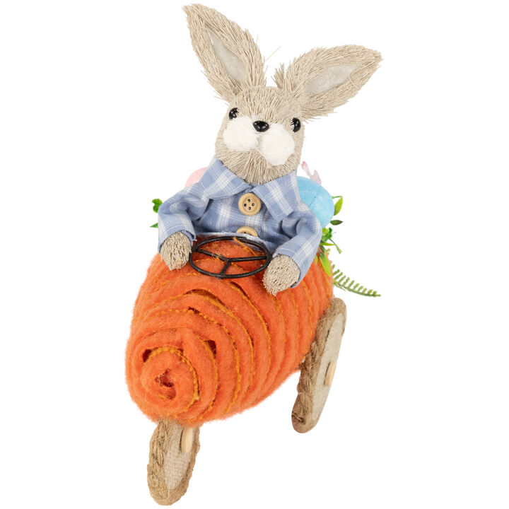 Boy Bunny with Carrot Car Easter Decoration - 13"