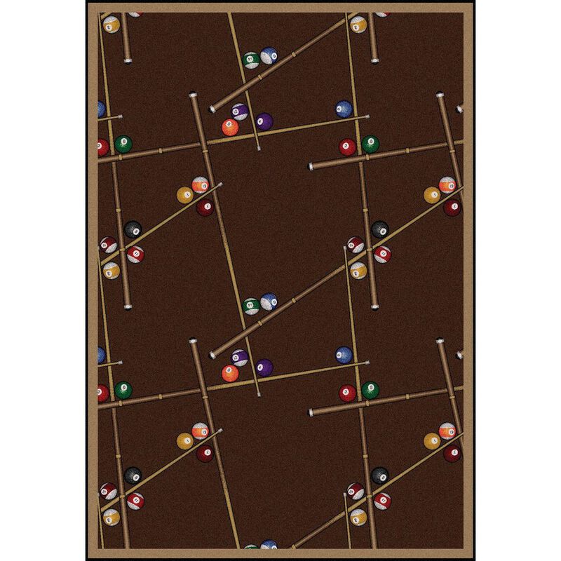 Joy Carpets Games People Play Snookered 3'10 x 5'4 Area Rug in Color Chocolate