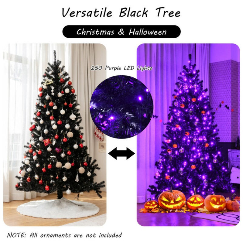 6ft Spooky Christmas Tree with Purple LED Lights image number 5
