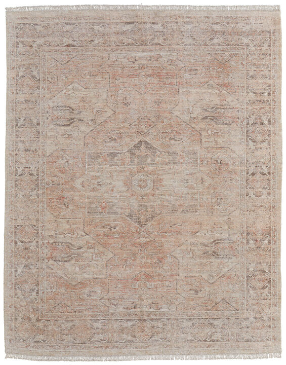 HomeRoots Oriental Hand Woven Distressed Area Rug With Fringe