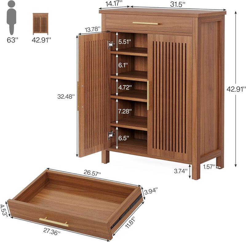 Large Shoe Cabinet  &ndash; Heavy-Duty Storage Cabinet For Entryway image number 6
