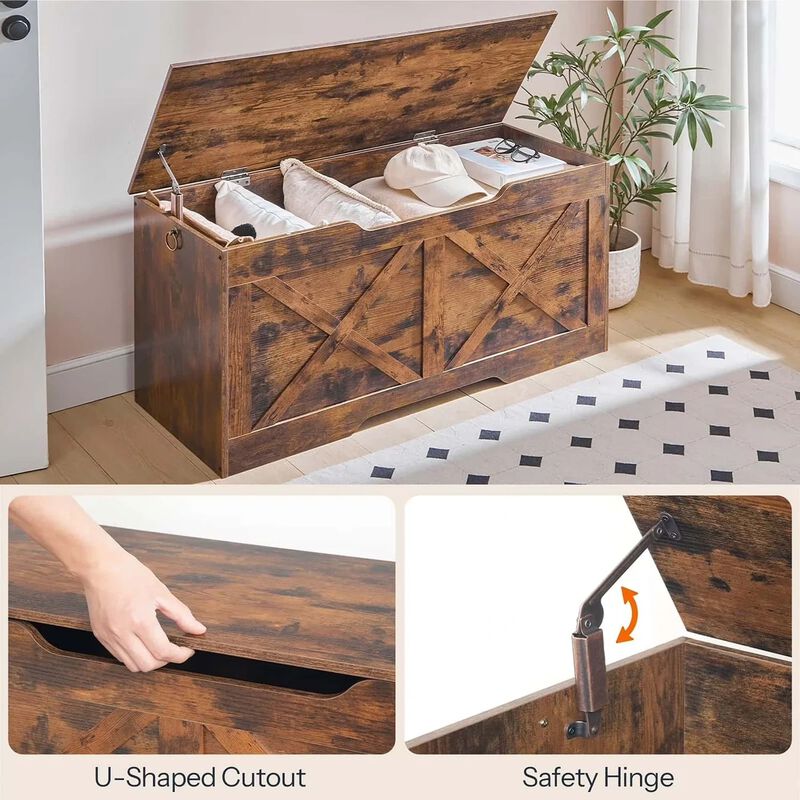 Toy Box Organizer and Storage Chest for Bedroom, Playroom or Nursery-Brown image number 8