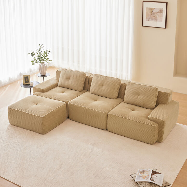 Jonvar 117" Modern L-Shaped Modular Sectional