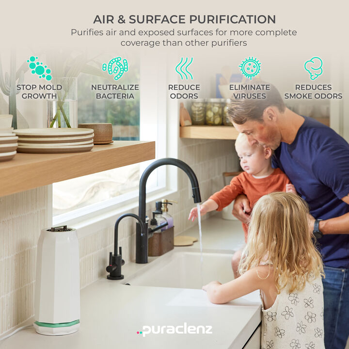 Puraclenz Photon P3000X Air Purifier for Home, Air & Surface Purification, Up to 3000 sqft, Removes 99% Pollutants, Mold, Odors, Viruses, & More, Ozone-Free