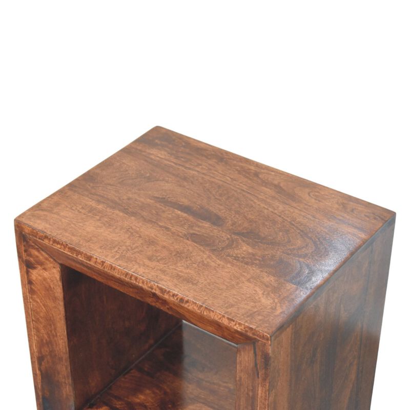 Artisan Furniture Solid Wood Solis Open California Walnut Side Table