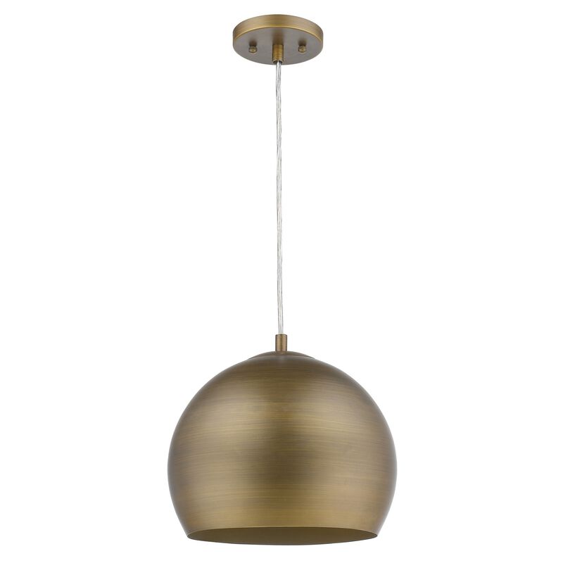 Hivvago Latitude 1-Light Hand Painted Antique Gold Pendant With Gold Interior Shade
