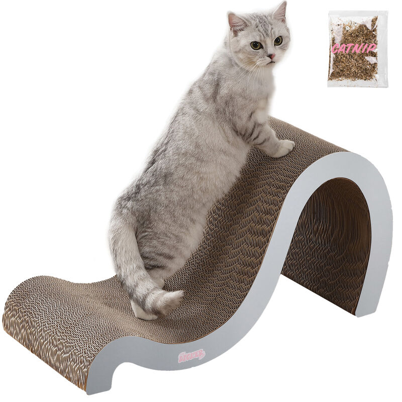 Kona Modern Cardboard Double-Sided Wave Cat Scratcher with Catnip