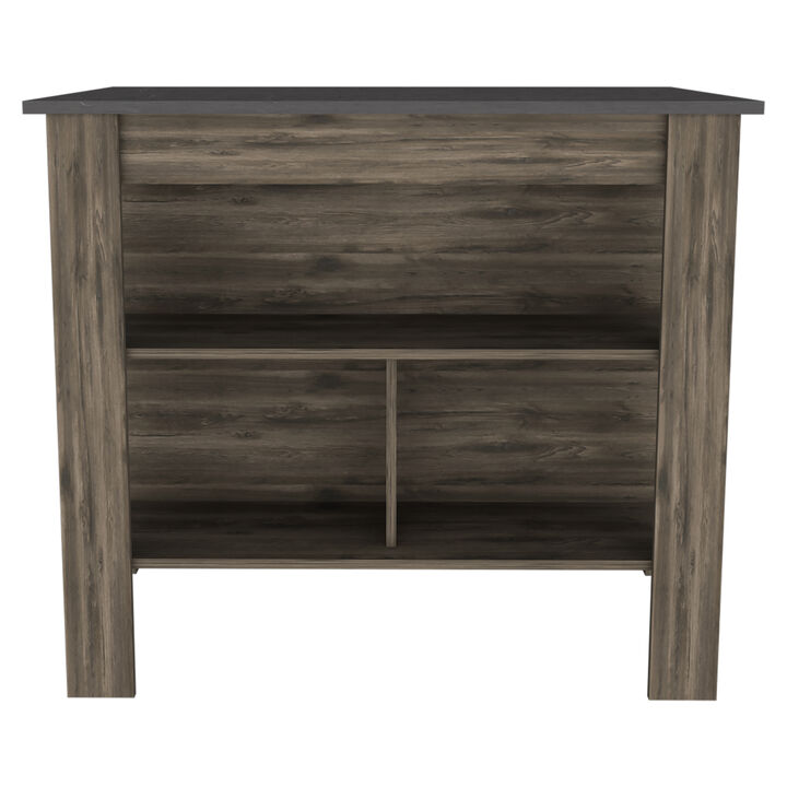 Streamdale Cala Kitchen Island, Four Legs, Three Shelves - Dark Brown Onyx