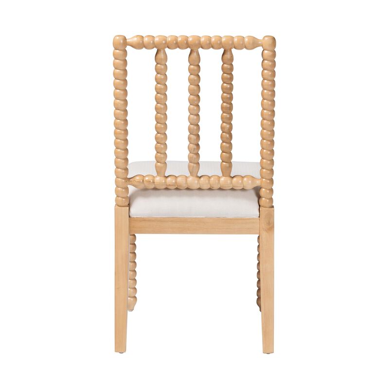bali & pari Deya Bobbin Dining Chair - Wood Side Chair with Upholstered Seat and Spindle Backrest image number 3