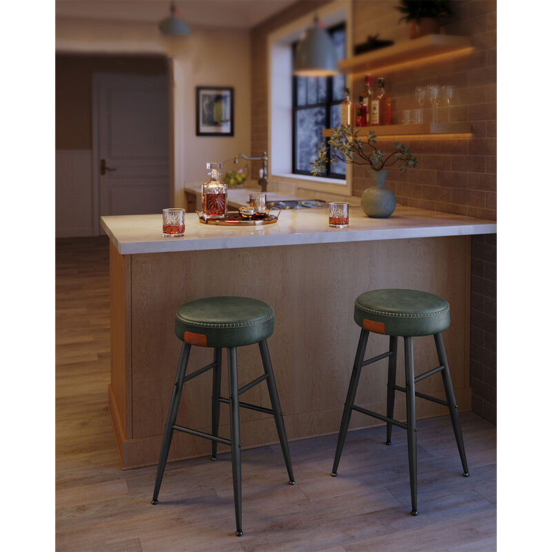 Set of 2 Counter Stools &ndash; Stylish and Comfortable Bar Height Seating for Kitchen or Dining