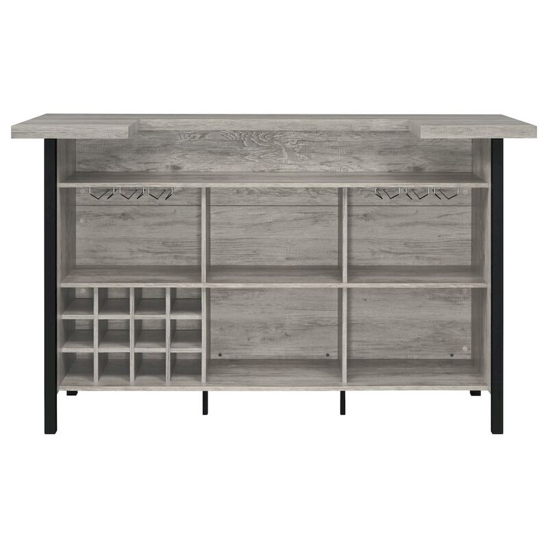 Coaster Co. of America Bellemore Freestanding Home Bar Wine Cabinet Grey Driftwood