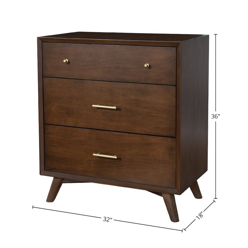 Alpine Furniture Flynn Mid Century Modern 3 Drawer Small Chest image number 4