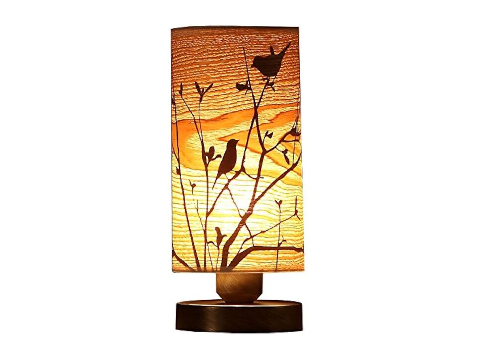 Wood Metal Table Lamp For Living Room Bedroom Bedside Bronze