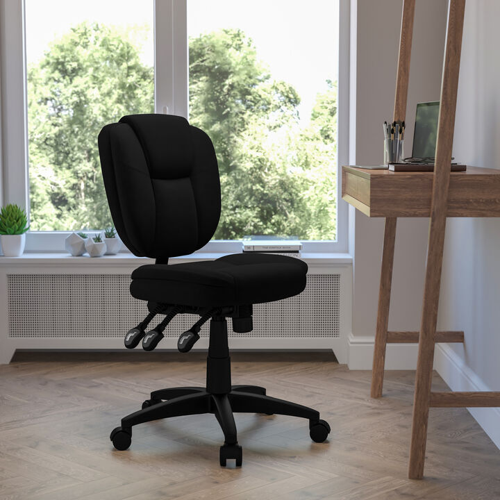 Caroline Mid-Back Fabric Multifunction Swivel Ergonomic Task Office Chair with Pillow Top Cushioning