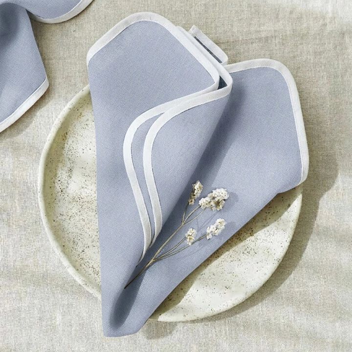 Linen Dinner Napkins Set of 4 for Dining Table Decor, 20 x 20 Inch - Kensington