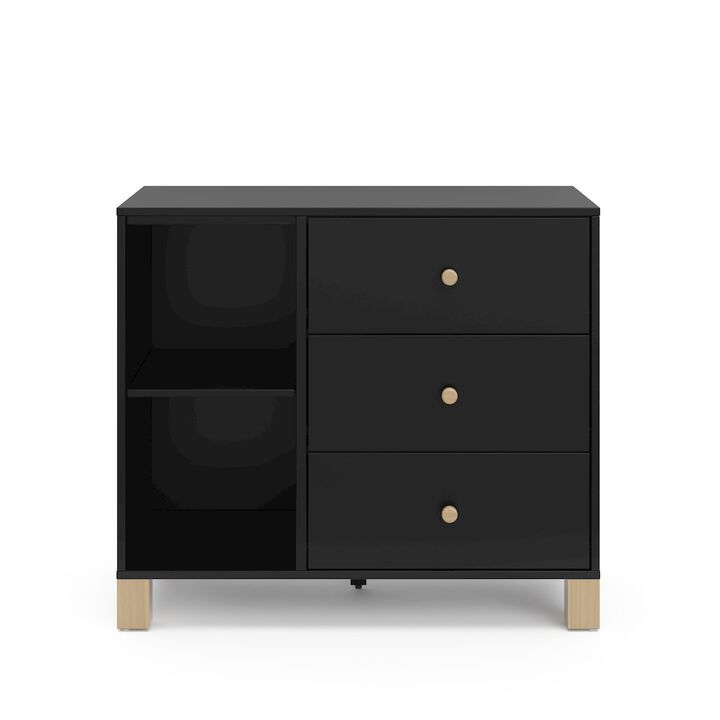 Storkcraft California 3 Drawer Combo Dresser (Black with Driftwood)
