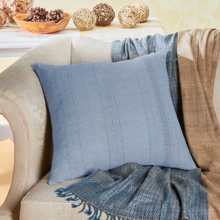 Handwoven Cotton Throw Pillow with Insert | 20" &times; 20" | Foundation | Whipped Cream
