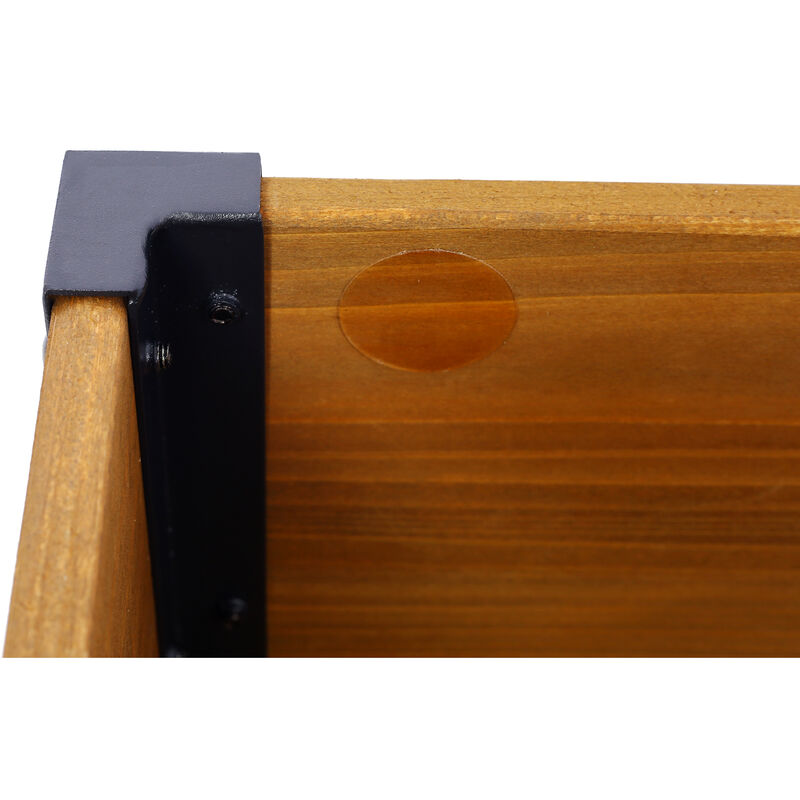 Outdoor Wooden Planter Box, Rectangular Raised Garden Bed for Herbs, Vegetables, and Flowers, Great for Deck or Patio