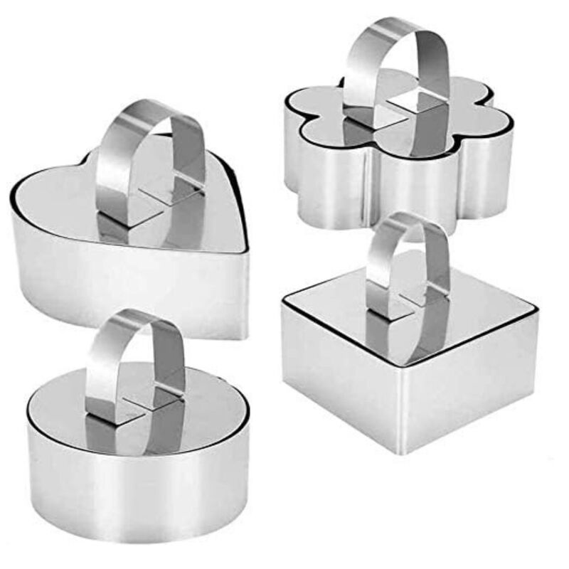 Pack of 4 Stainless Steel Mousse Ring Mold Set image number 0