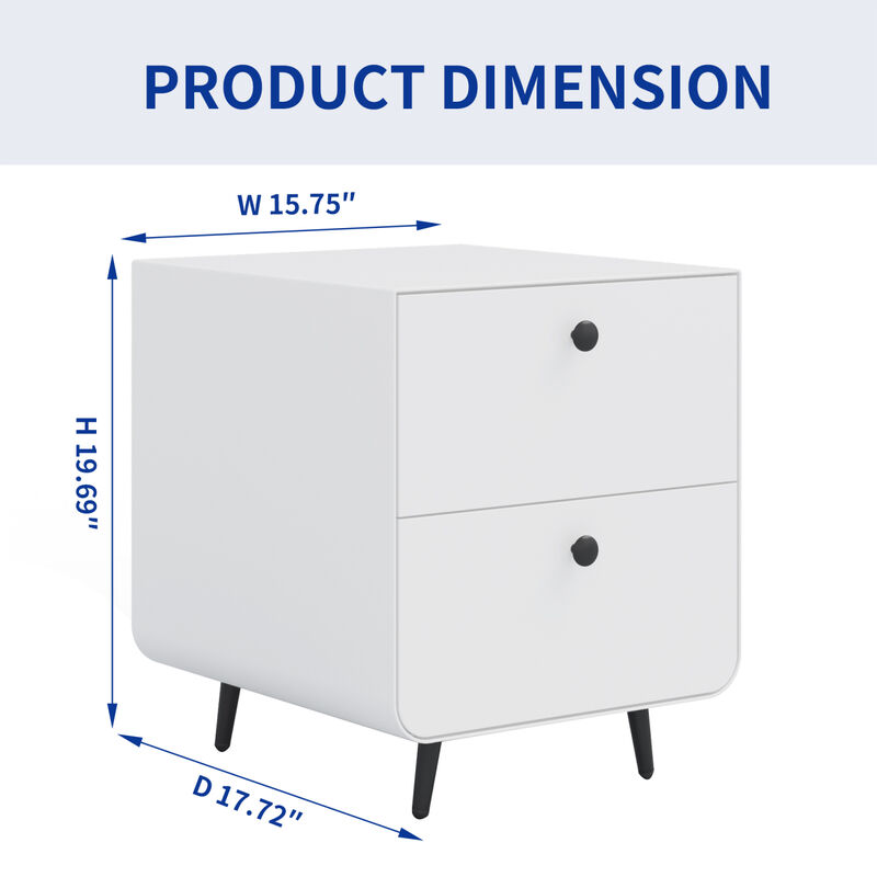 Streamdale Nightstand Cabinet with 2 Drawers & Circular Handle image number 5