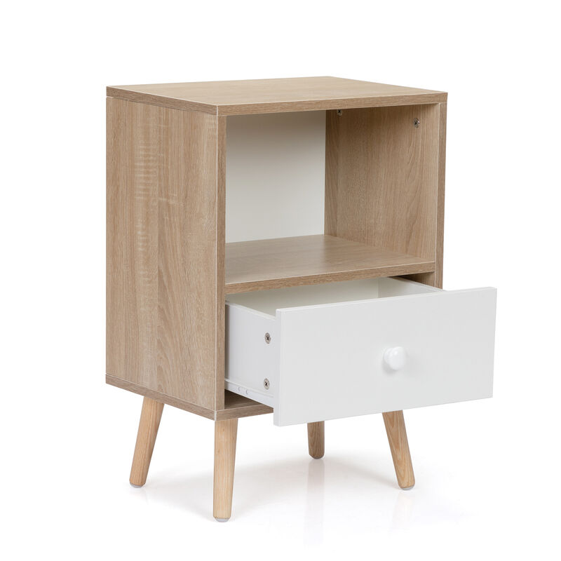 Streamdale 2 Mid Century Wood Nightstands with Drawer