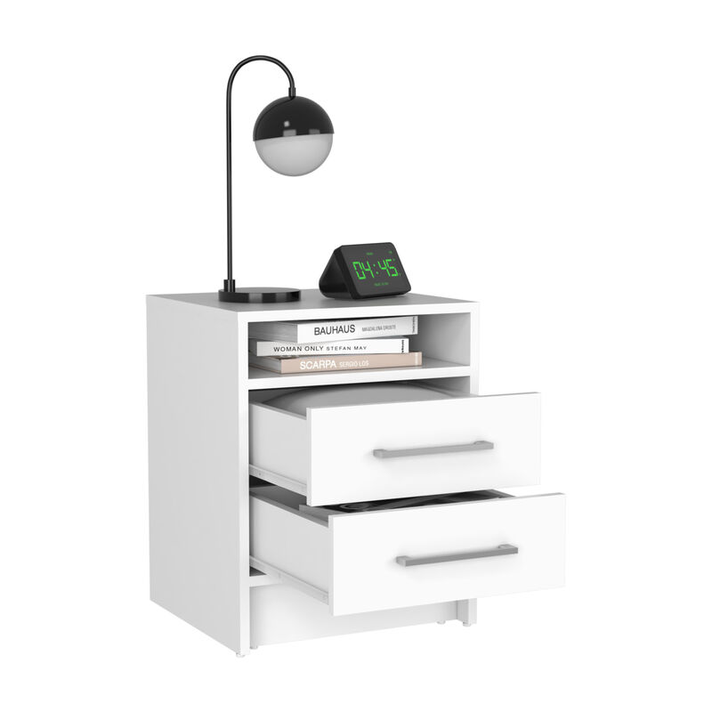 Streamdale Eter Nightstand, Superior Top, Two Drawers - White image number 6