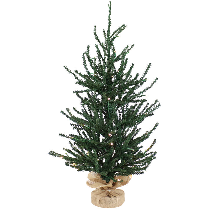 Sunnydaze Festive Pine Indoor Pre-Lit Faux Christmas Tree - 3 ft