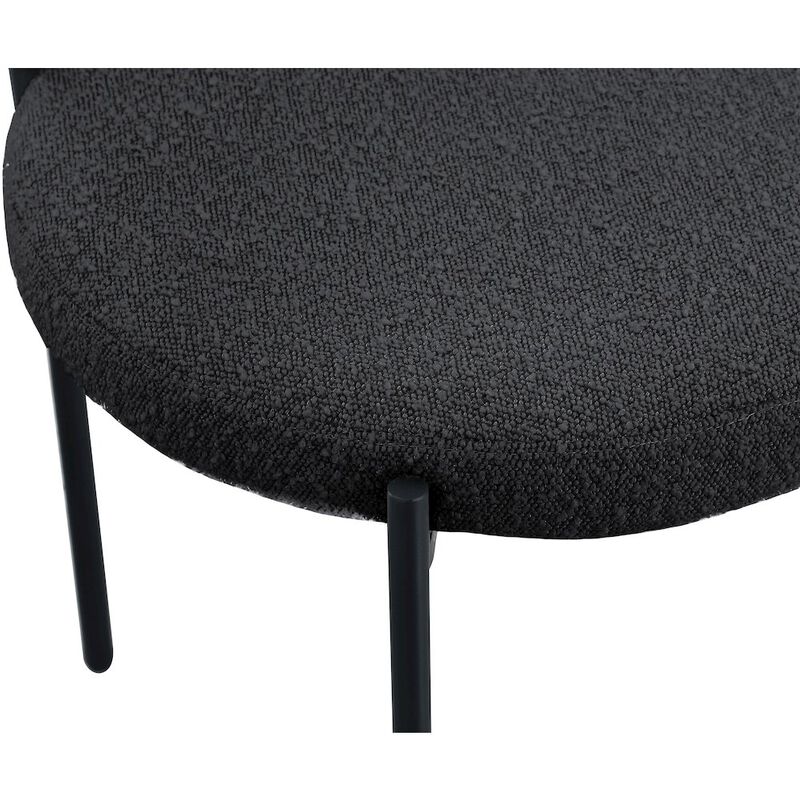 Meridian Furniture Beacon Black Boucle Fabric Dining Chair, Set of 2