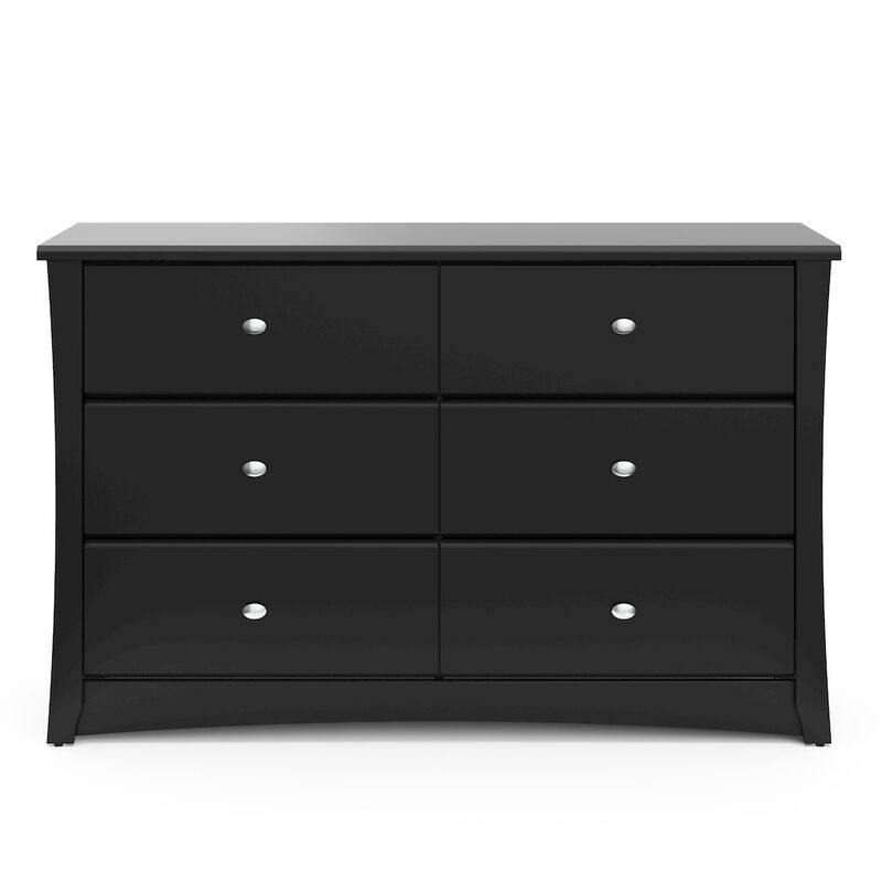 Storkcraft Crescent 6 Drawer Double Dresser (Black) – GREENGUARD Gold Certified