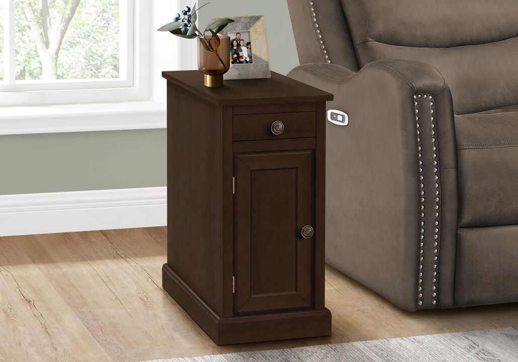 Monarch Specialties I 3964 Accent Table, End, Side Table, Nightstand, Narrow, Bedroom, Lamp, Storage Drawer
