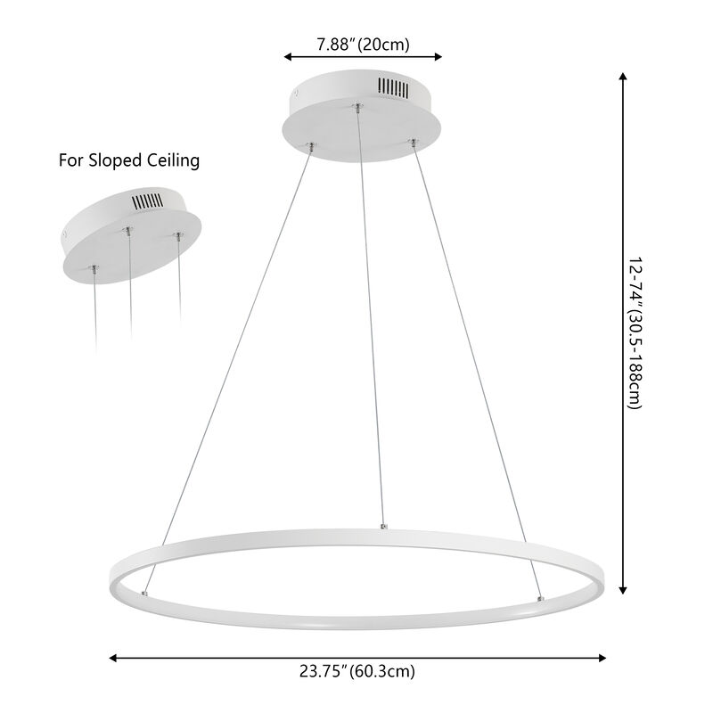 Brice Modern Contemporary Metal Round Dimmable Integrated LED Pendant