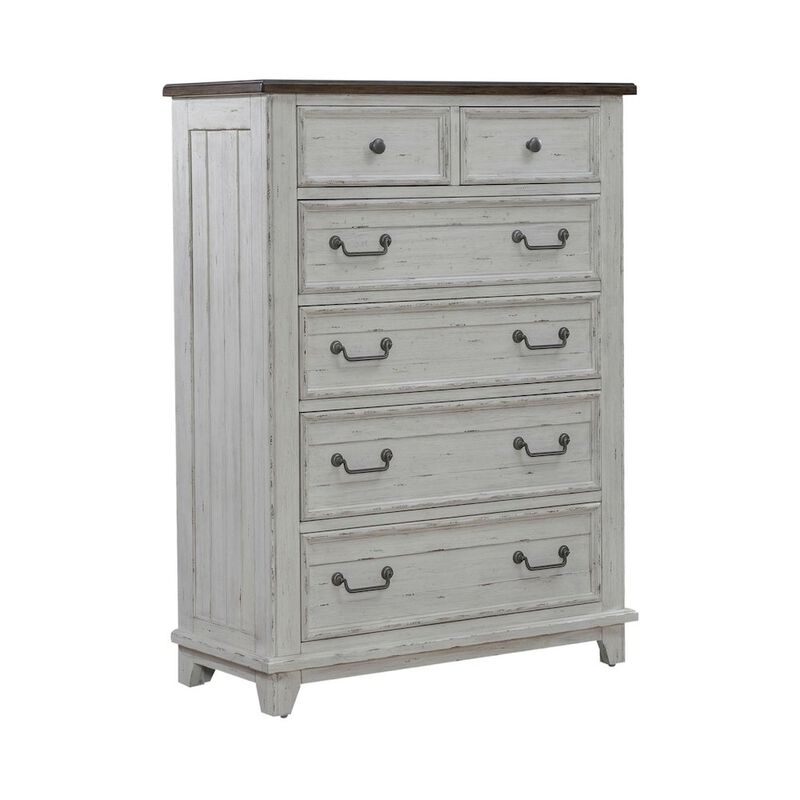 Liberty Furniture River Place 6 Drawer Bedroom Chest Cottage - Riverstone White & Tobacco image number 0
