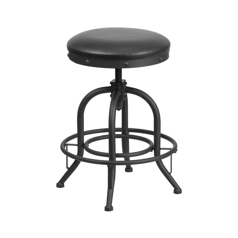 Flash Furniture Carrington 24'' Counter Height Stool with Swivel Lift Black LeatherSoft Seat image number 0