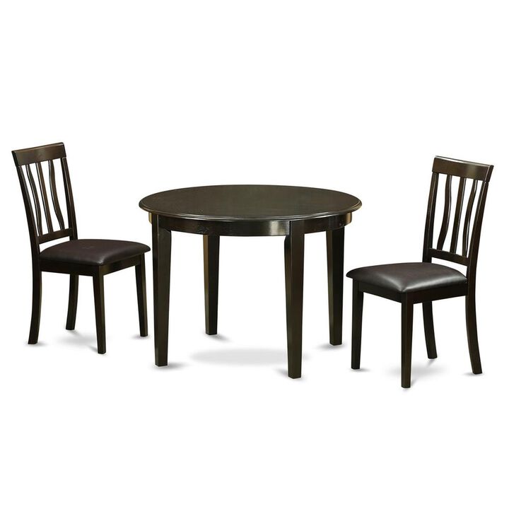 East West Furniture 3  PC  Kitchen  Table  set-Small  round  Table  and  2  Kitchen  Chairs